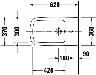 Duravit Wand-Bidet DuraStyle 620 mm m.ÜL, m.HLB, 1 HL, Durafix, weiß – Bild 2