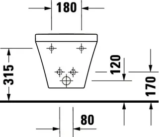 Duravit Wand-Bidet DuraStyle 620 mm m.ÜL, m.HLB, 1 HL, Durafix, weiß – Bild 4