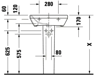 Duravit Waschtisch DuraStyle 550 mm mit ÜL, mit HLB, 1 HL, weiß – Bild 4
