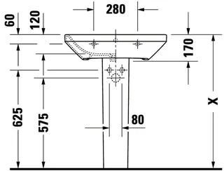 Duravit Waschtisch DuraStyle 650 mm mit ÜL, mit HLB, 1 HL, weiß – Bild 5