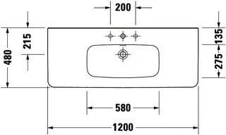 Duravit Möbelwaschtisch DuraStyle 1200 mm mit ÜL, mit HLB, 1 HL, weiß – Bild 3