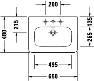 Duravit Möbelwaschtisch DuraStyle 650 mm mit ÜL, mit HLB, 1 HL, weiß – Bild 3