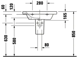 Duravit Möbelwaschtisch DuraStyle 650 mm mit ÜL, mit HLB, 1 HL, weiß – Bild 5
