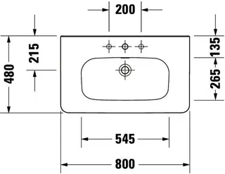 Duravit Möbelwaschtisch DuraStyle 800 mm mit ÜL, mit HLB, 1 HL, weiß – Bild 3