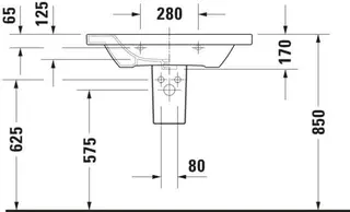 Duravit Möbelwaschtisch DuraStyle 800 mm mit ÜL, mit HLB, 1 HL, weiß – Bild 5