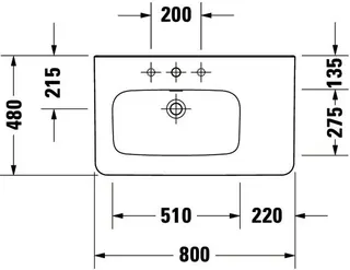 Duravit Möbelwaschtisch DuraStyle 800 mm m.ÜL, m.HLB, 1 HL, Becken li., weiß – Bild 5