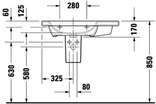 Duravit Möbelwaschtisch DuraStyle 800 mm m.ÜL, m.HLB, 1 HL, Becken li., weiß WG – Bild 5