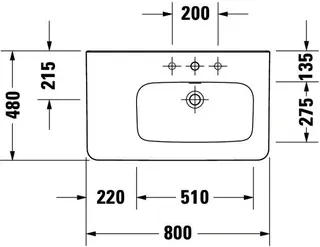 Duravit Möbelwaschtisch DuraStyle 800 mm m.ÜL, m.HLB, 1 HL, Becken re., weiß – Bild 5