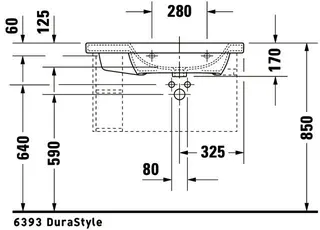 Duravit Möbelwaschtisch DuraStyle 800 mm m.ÜL, m.HLB, 1 HL, Becken re., weiß WG – Bild 5