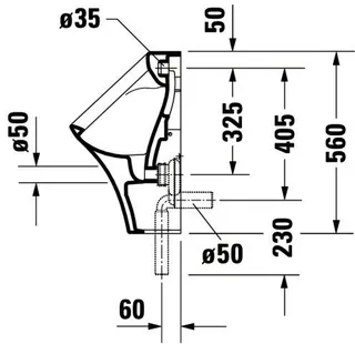 Duravit Urinal DuraStyle, Zulauf von hinten absaugend, ohne Fliege, weiß – Bild 3