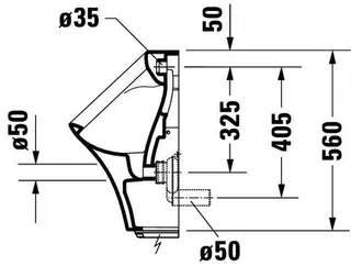 Duravit Urinal Durastyle, Zulauf von hinten f.Netzanschluss, o.Fliege, weiß – Bild 5