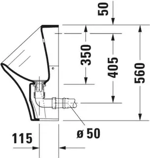 Duravit Urinal DuraStyle, Zulauf von hinten rimless, ohne Fliege, weiß – Bild 4