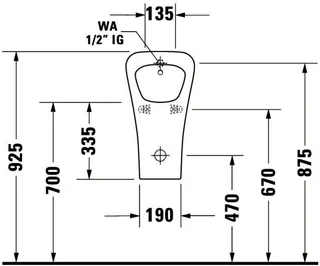 Duravit Urinal DuraStyle, Zulauf von hinten rimless, ohne Fliege, weiß – Bild 5