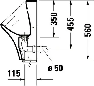 Duravit Urinal Durastyle, Zulauf von hinten rimless, f.Batt., o.Fliege, weiß – Bild 5