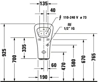 Duravit Urinal Durastyle, Zulauf von hinten rimless, f.Netz, o.Fliege, weiß – Bild 5