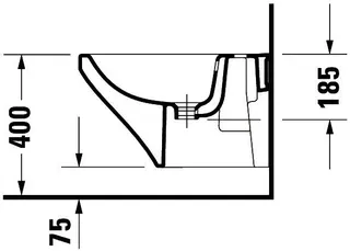 Duravit Wand-Bidet DuraStyle 540 mm m.ÜL, m.HLB, 1 HL, Durafix, weiß WG – Bild 4