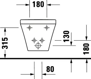 Duravit Wand-Bidet DuraStyle 540 mm m.ÜL, m.HLB, 1 HL, Durafix, weiß WG – Bild 5
