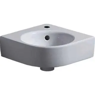 Geberit Renova Compact Eck-HWB, 45x39,5cm mit Hahnloch, mit Überlauf, weiß – Bild 2