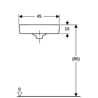 Geberit Renova Compact Eck-HWB, 45x39,5cm mit Hahnloch, mit Überlauf, weiß, KeraTect – Bild 5