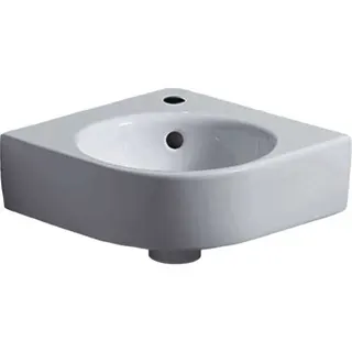 Geberit Renova Compact Eck-HWB, 45x39,5cm mit Hahnloch, mit Überlauf, weiß, KeraTect – Bild 2