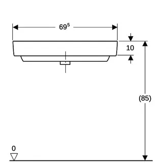 Geberit Renova Compact Eckwaschtisch 69,5x61,5cm, mit Hahnloch, mit Überlauf, weiß Tect – Bild 4