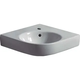 Geberit Renova Compact Eckwaschtisch 69,5x61,5cm, mit Hahnloch, mit Überlauf, weiß Tect – Bild 2