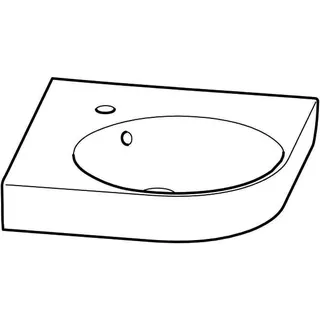 Geberit Renova Compact Eckwaschtisch 69,5x61,5cm, mit Hahnloch, mit Überlauf, weiß Tect – Bild 3