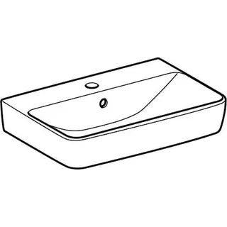 Geberit Renova Compact Waschtisch, 55x37cm mit Hahnloch, mit Überlauf, weiß – Bild 3