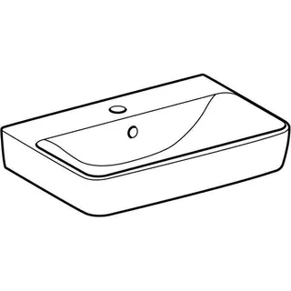 Geberit Renova Compact Waschtisch, 55x37cm mit Hahnloch, mit Überlauf, weiß, KeraTect – Bild 3