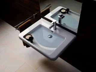 Geberit Renova Compact Waschtisch, 60x37cm mit Hahnloch, mit Überlauf, weiß, KeraTect – Bild 5
