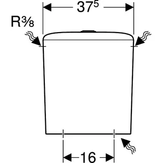 Geberit iCon Sq. AP-SPK aufges., 2-Mengen-Sp. Wasseranschluss seitlich, weiß – Bild 4