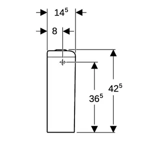 Geberit iCon Sq. AP-SPK aufges., 2-Mengen-Sp. Wasseranschluss seitlich, weiß – Bild 5