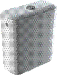 Geberit iCon Sq. AP-SPK aufges., 2-Mengen-Sp. Wasseranschl. seitl., weiß KeraTect