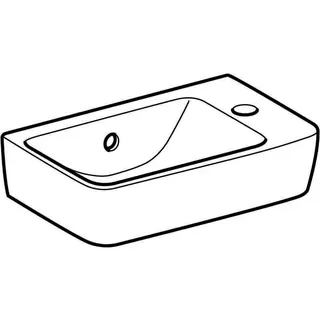 Geberit Renova Compact HWB, verk. Ausladung 40x25cm, Hl. rechts, mit Überlauf, weiß, Tect – Bild 3