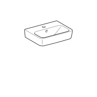 Geberit Renova Compact HWB, 45x34cm mit Hahnloch, mit Überlauf, KeraTect – Bild 2