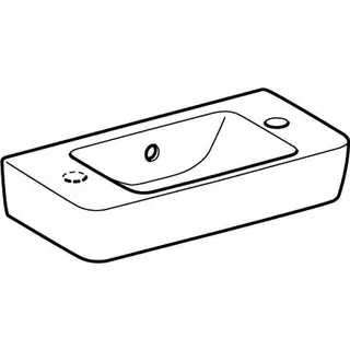 Geberit Renova Compact HWB, verk. Ausladung Ablg., 50x25cm, Hl. rechts, mit Überlauf, weiß – Bild 4