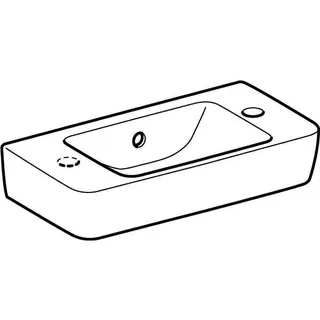 Geberit Renova Compact HWB, verk. Ausladung Ablg., 50x25cm, Hl. rechts, mit Überlauf, weiß Tect – Bild 4