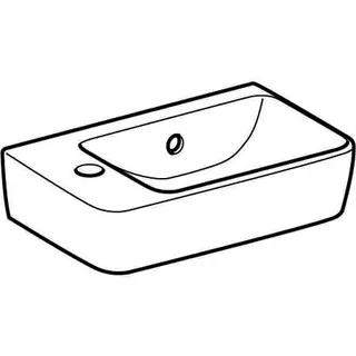 Geberit Renova Compact HWB, verk. Ausladung 40x25cm, Hl. links, mit Überlauf, weiß, KeraTect – Bild 4