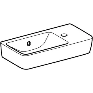 Geberit Renova Compact HWB, verk. Ausladung 50x25cm, Hl. rechts, mit Überlauf, weiß, Tect – Bild 3