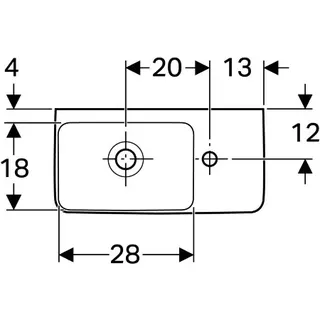 Geberit Renova Compact HWB, verk. Ausladung 50x25cm, Hl. rechts, mit Überlauf, weiß, Tect – Bild 5