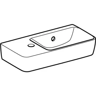 Geberit Renova Compact HWB, verk. Ausladung 50x25cm, Hl. links, mit Überlauf, weiß, KeraTect – Bild 3