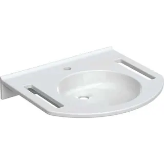 Geberit Publica Waschtisch, rundes Design, m. Auss. 60x55cm, mit Hahnloch, ohne Überlauf, weiß – Bild 2