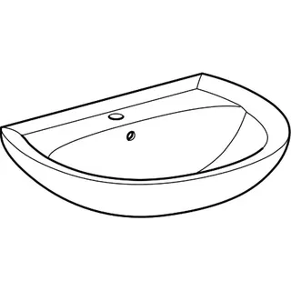 Geberit Renova Waschtisch, 65x51cm mit Hahnloch, mit Überlauf, pergamon – Bild 3
