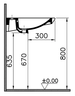 sanibel CARE-Waschtisch 600x545mm A14 weiß – Bild 2