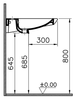 sanibel CARE-Waschtisch 650x560mm A14 weiß – Bild 3