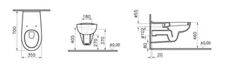 sanibel CARE-Wand-Tiefspülklosett 700mm A14 weiß – Bild 2