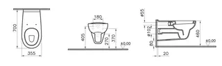 sanibel CARE-Wand-Flachspülklosett 700mm A14 weiß – Bild 2