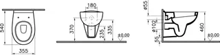sanibel CARE-Wand-Tiefspülklosett 540mm A14 Sitzhöhe 480mm weiß – Bild 2