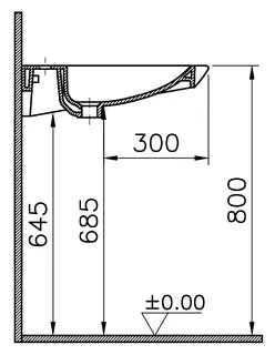sanibel CARE-Waschtisch mit CLEAN m. HL ohne Überlauf 650x560mm A14 weiß – Bild 3