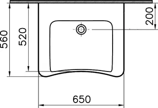 sanibel CARE-Waschtisch mit CLEAN o. HL ohne Überlauf 650x560mm A14 weiß – Bild 2